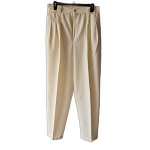 Christy Girl Pleated Pants – Women’s Size 14 – Cream Dress Slacks